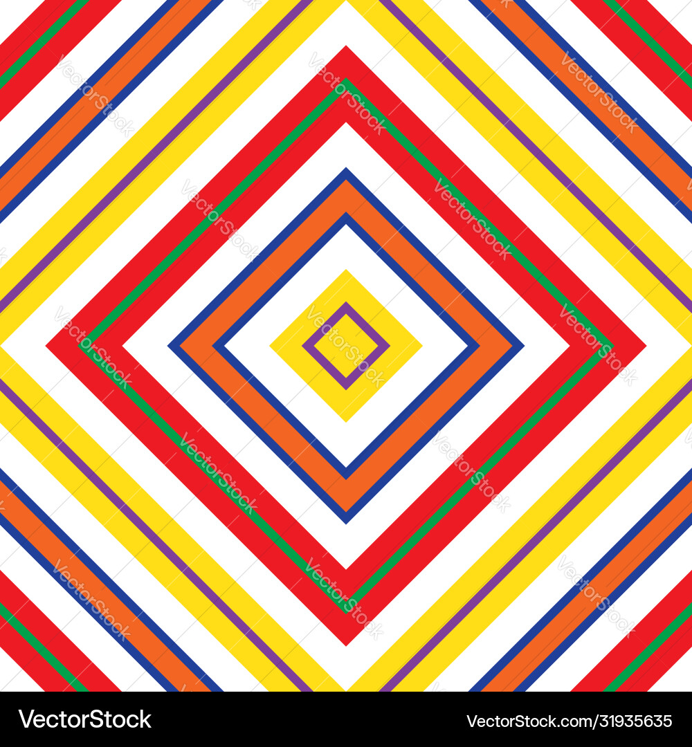 Rainbow argyle diagonal stripes seamless pattern Vector Image