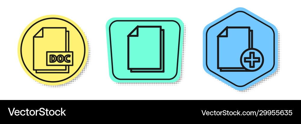 Set line doc file document and add new Vector Image