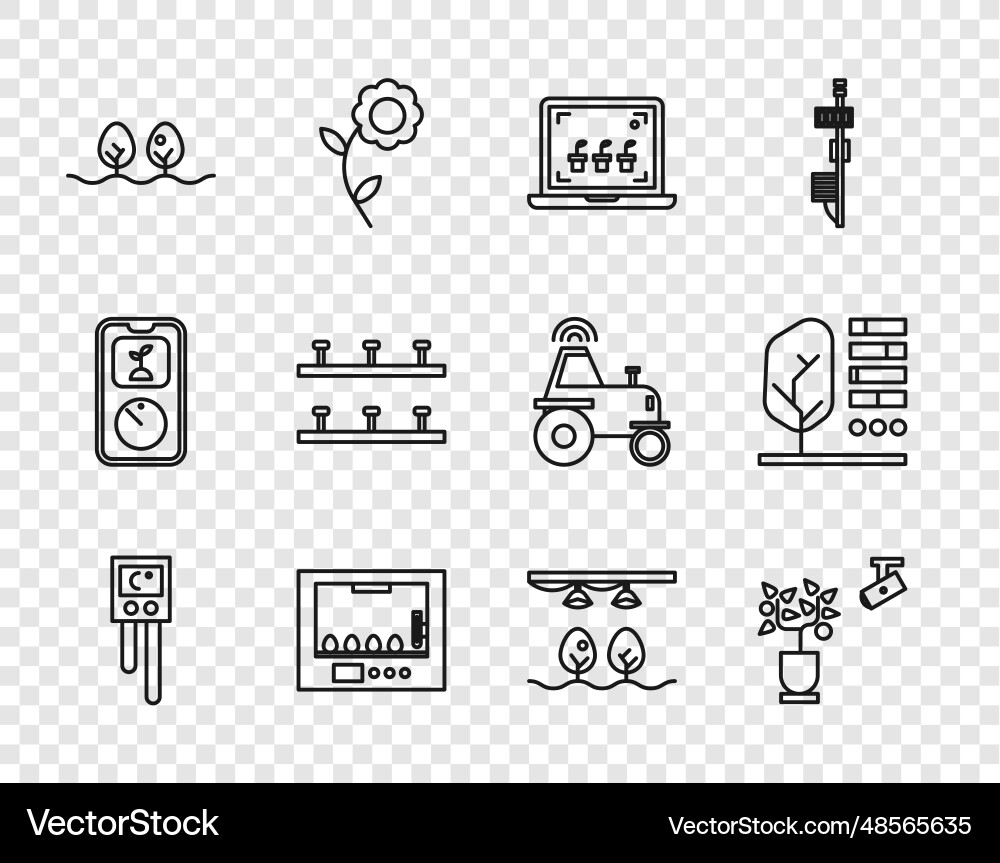Set line temperature and humidity sensor smart Set line temperature and humidity sensor smart Vector Image