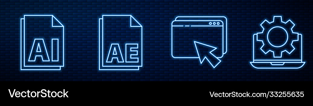 Set line web design and development ai file Vector Image