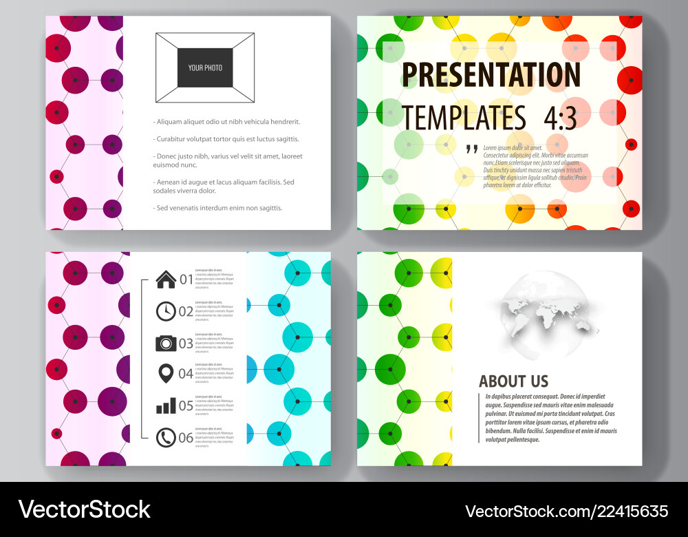 Set of business templates for presentation slides Set of business templates for presentation slides vector image