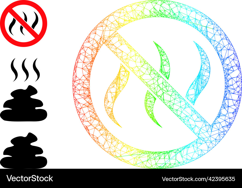 Spectrum gradient net mesh no smell icon Vector Image