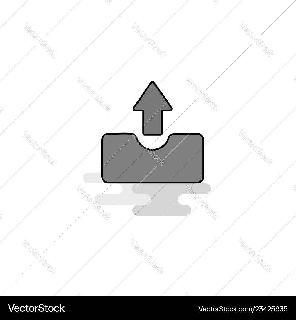 Uploading Web Icon - Flat Line Vector Image