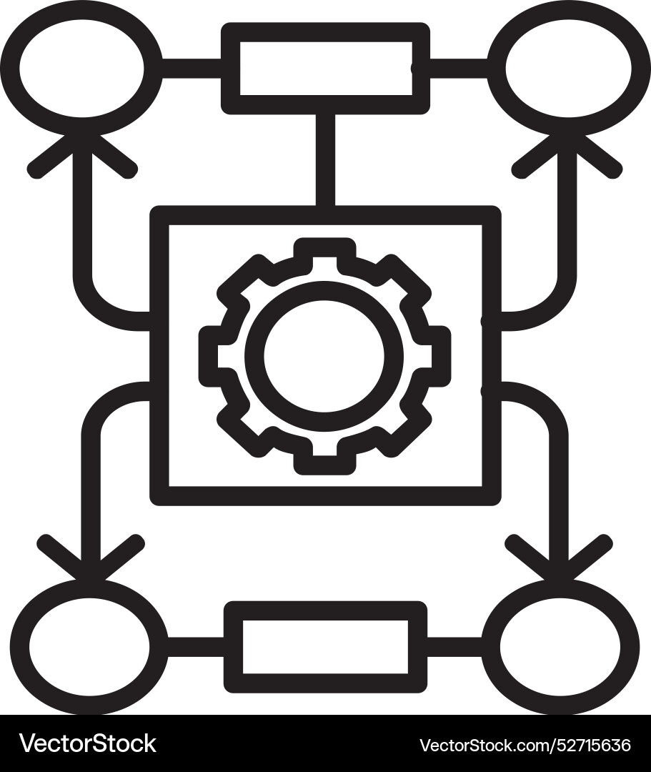Algorithm line icon design vector image