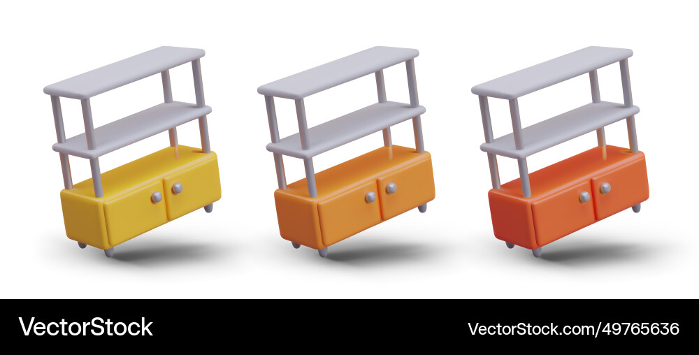 Empty shelf rack with closed compartment below Vector Image