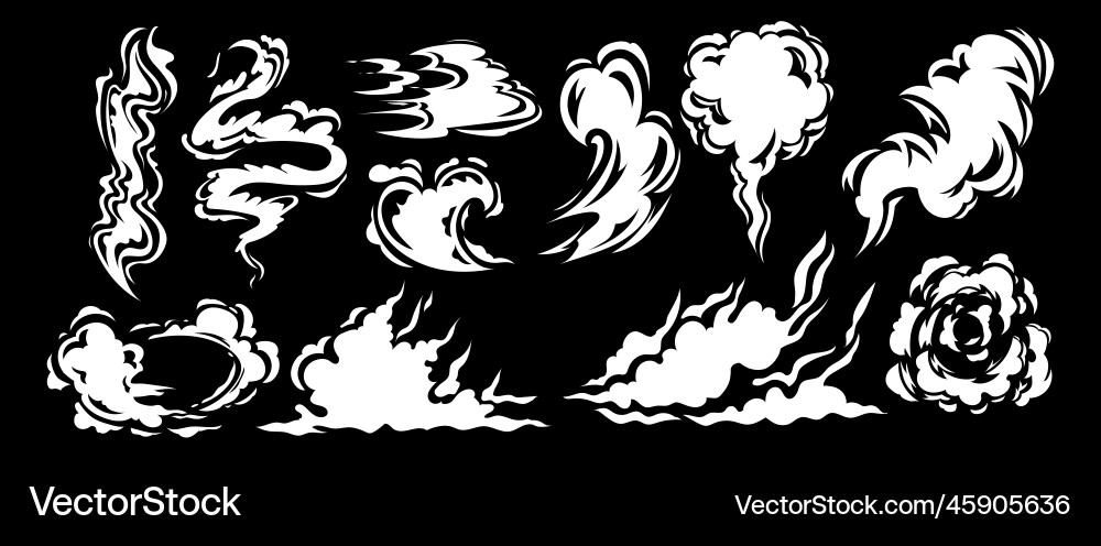 Flash jump clouds smoke objects swirling gas Flash jump clouds smoke objects swirling gas vector image