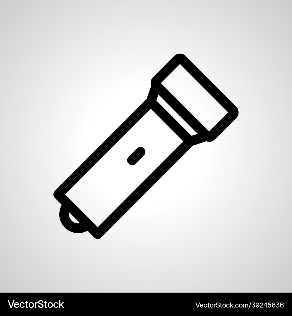 Flashlight line icon simple isolated Flashlight line icon simple isolated Vector Image