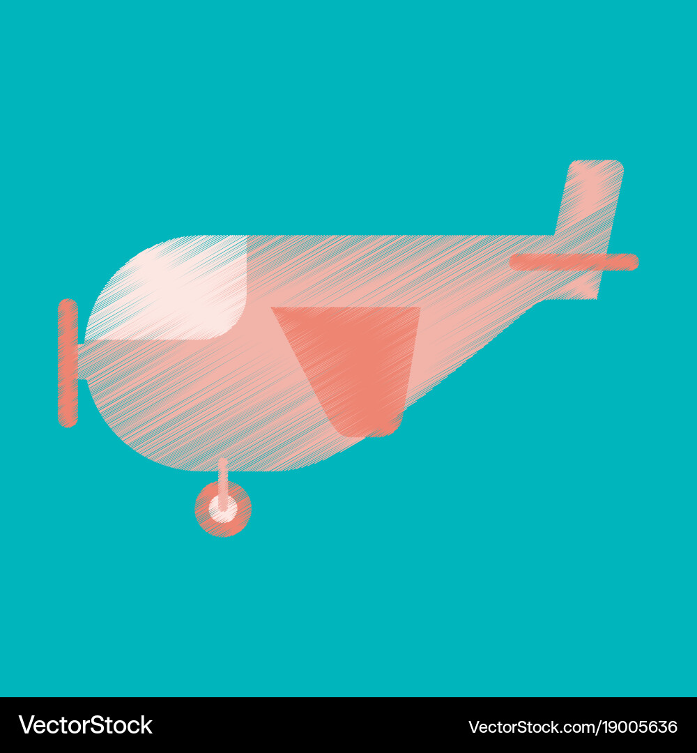 Flat icon in shading style airplane with propeller Vector Image
