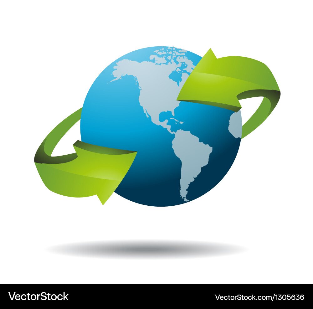 Global Map with Arrows Vector Image