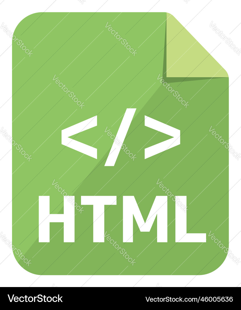 Html Symbol große Programmiersprache Farbe Vektorbild