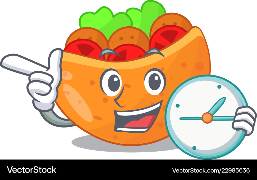 Mit Uhr Pita Brot Sandwiches gegrillt Mit Uhr Pita Brot Sandwiches gegrillt Vektorbild
