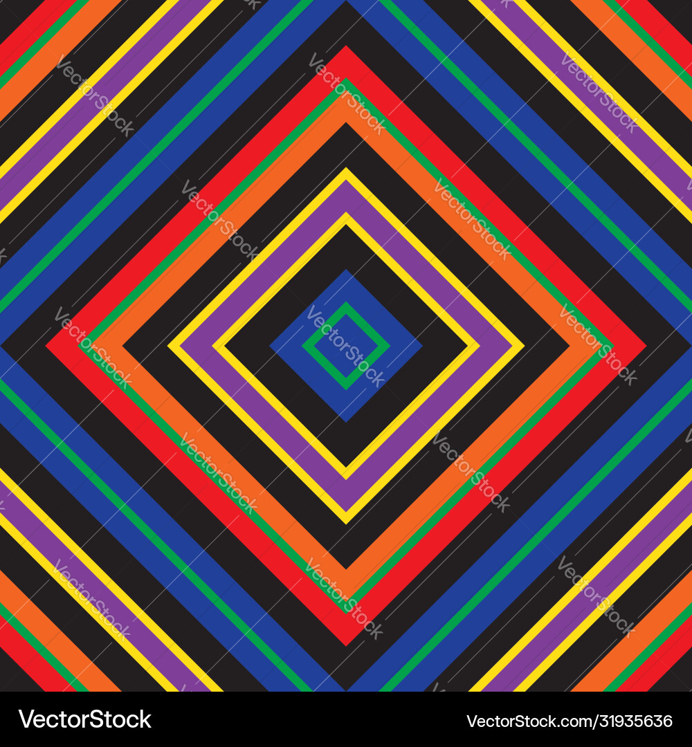 Rainbow argyle diagonal stripes seamless pattern Vector Image