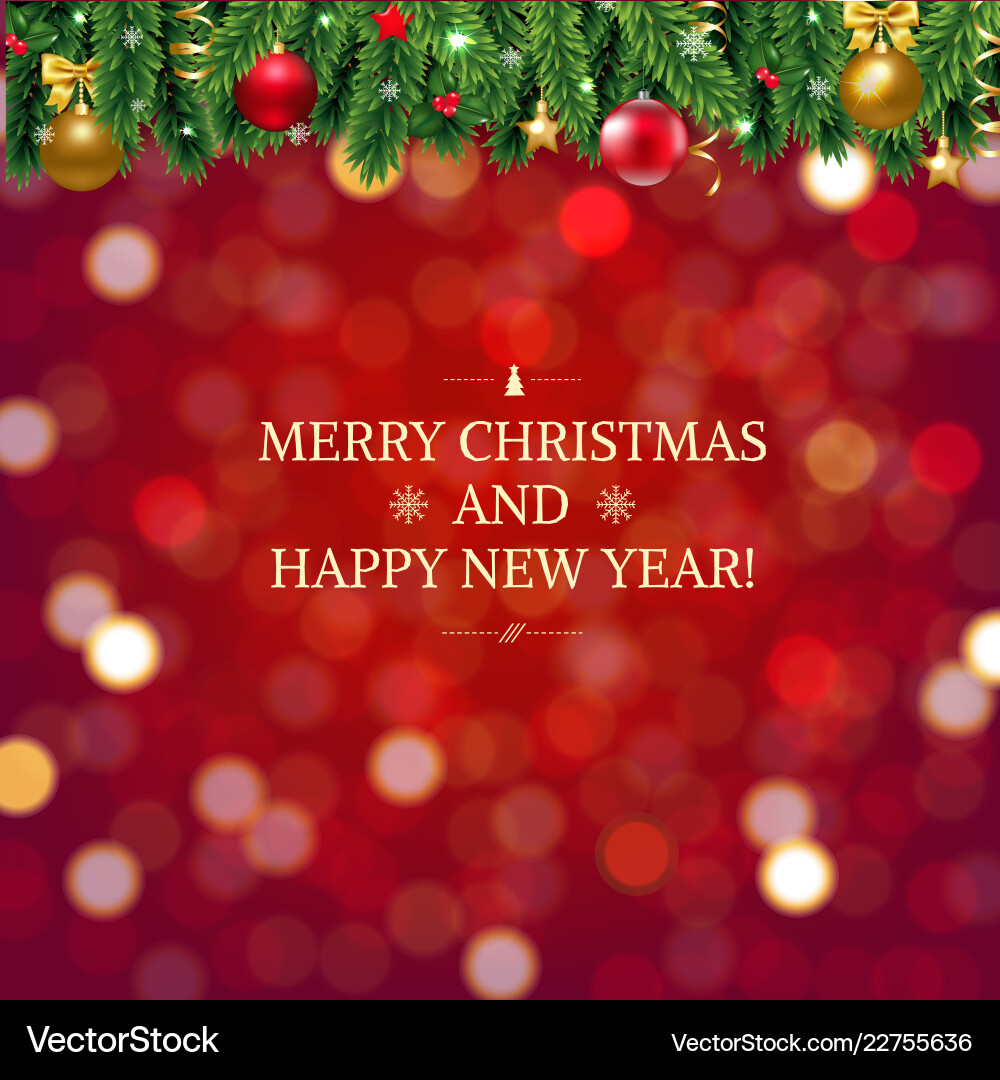 Red Bokeh Christmas Background vector image