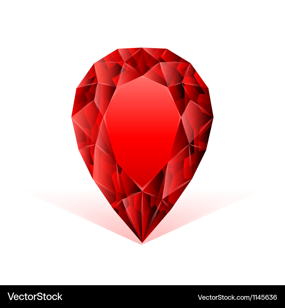 Ruby Gemstone - Red Facet vector image