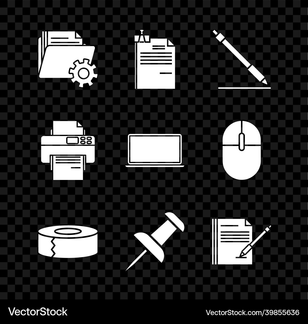 Set folder settings with gears file document Set folder settings with gears file document Vector Image