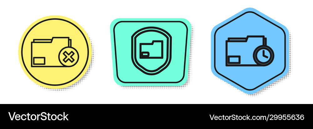 Set line delete folder document protection Set line delete folder document protection Vector Image