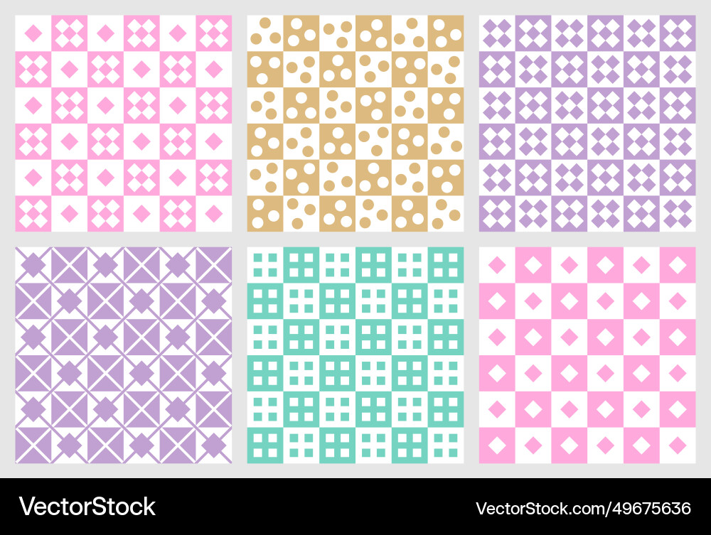 Various colorful check patterns Vector Image