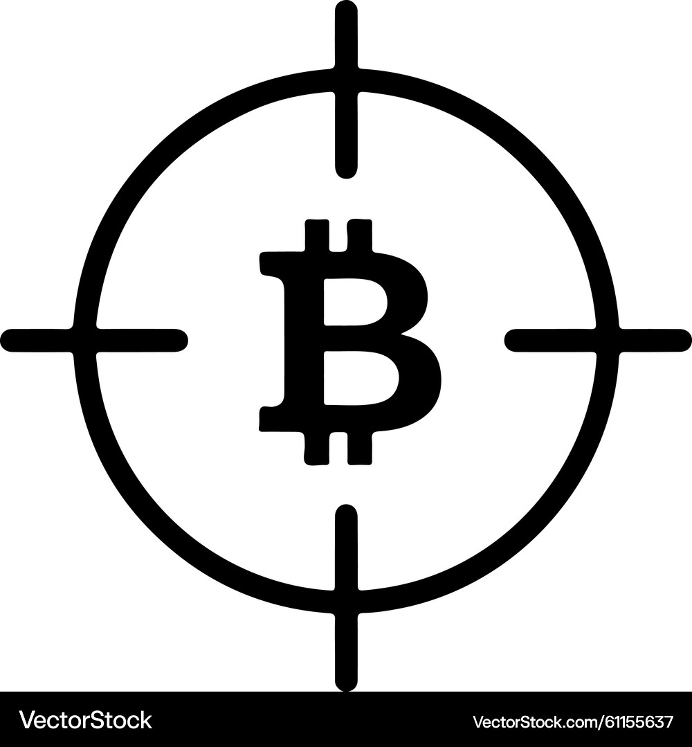 Bitcoin Target Reticle Icon – Royalty-Free Vector | VectorStock