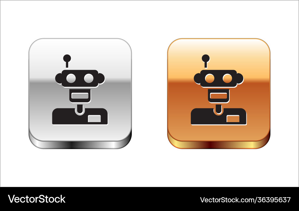 Black robot icon isolated on white background Vector Image
