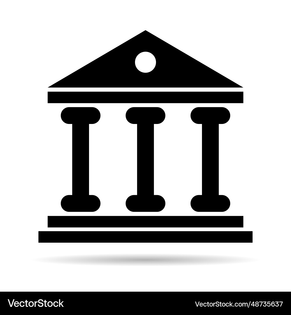 Building university architecture shadow icon Vector Image