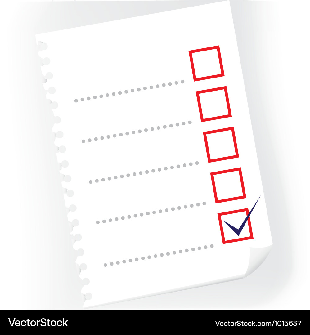 Checkboxes and Notepad vector image