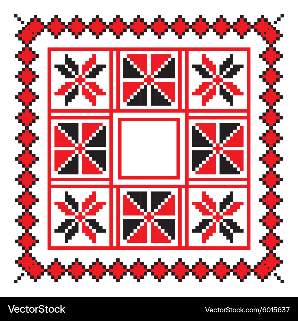 Ethnic ornament mandala geometric patterns in red Vector Image