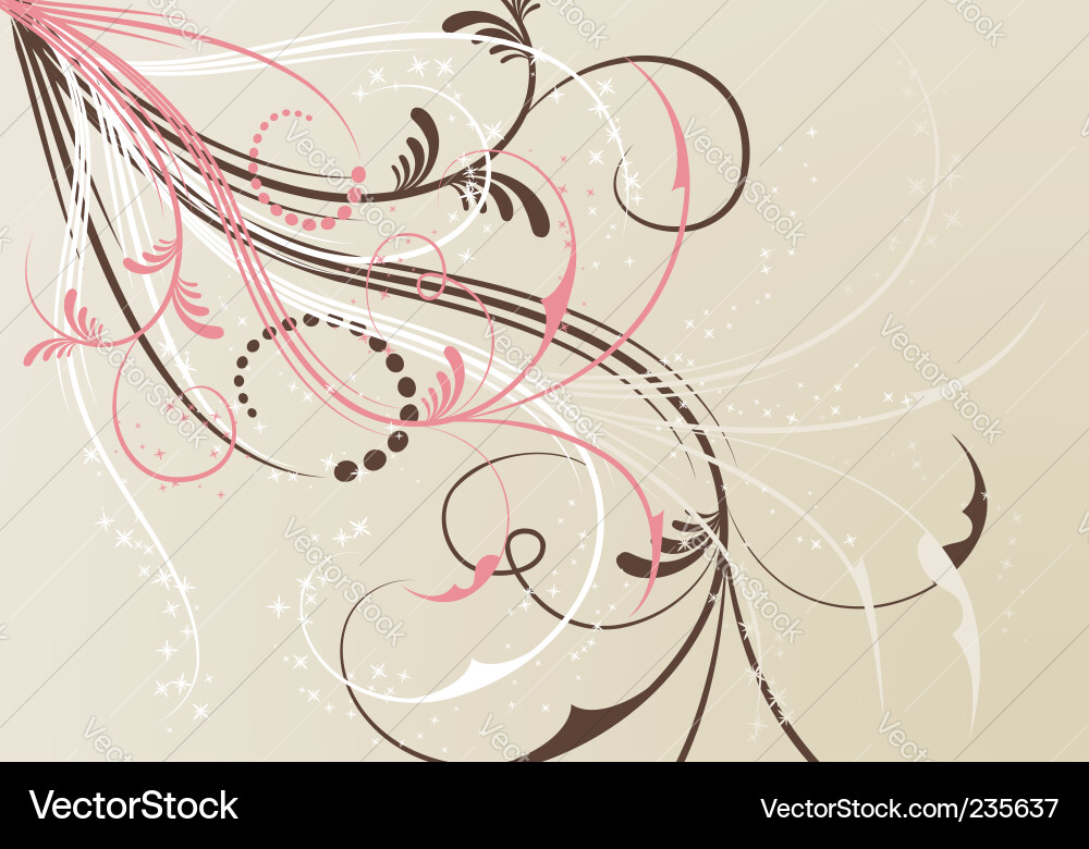 Floral Scroll Pattern Vector Image