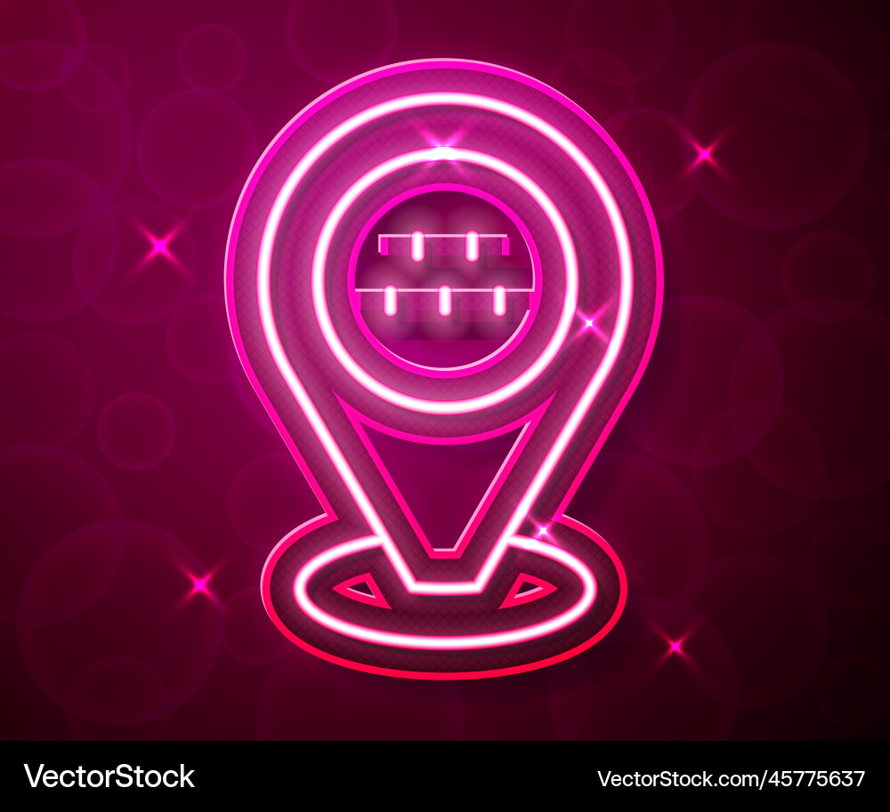 Glowing neon line map pointer with taxi car icon Glowing neon line map pointer with taxi car icon Vector Image