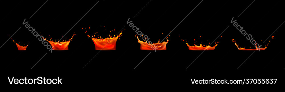 Lava juice splash sequence animation sprite sheet vector image