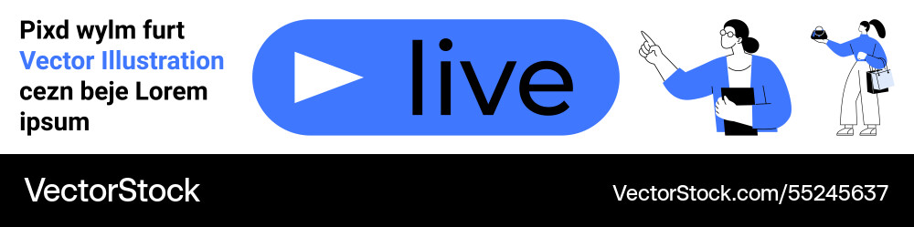 Live streaming concept with play button Live streaming concept with play button vector image