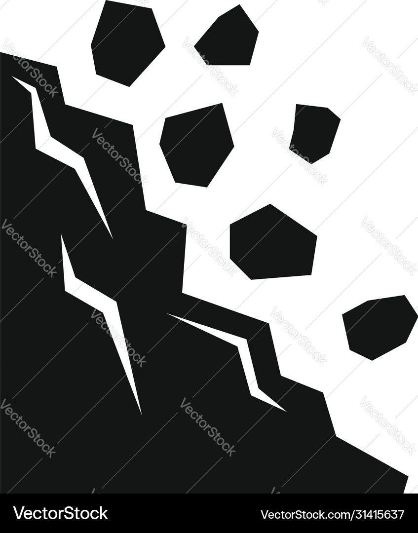 Natural landslide icon simple style Royalty Free Vector
