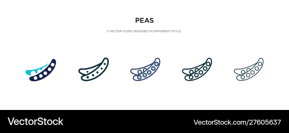 Peas icon in different style two colored Vector Image