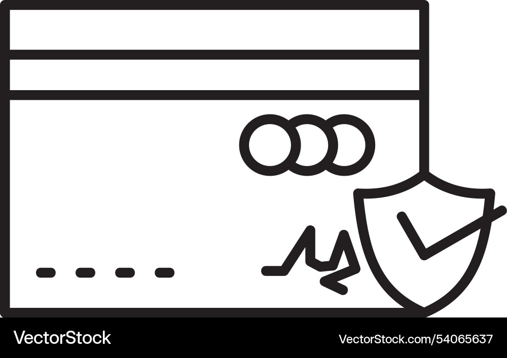 Secure payment line icon design vector image