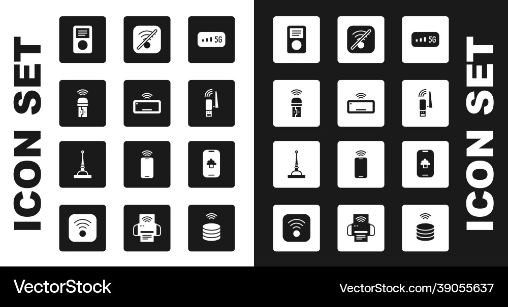 Set 5g wireless internet computer keyboard usb Vector Image