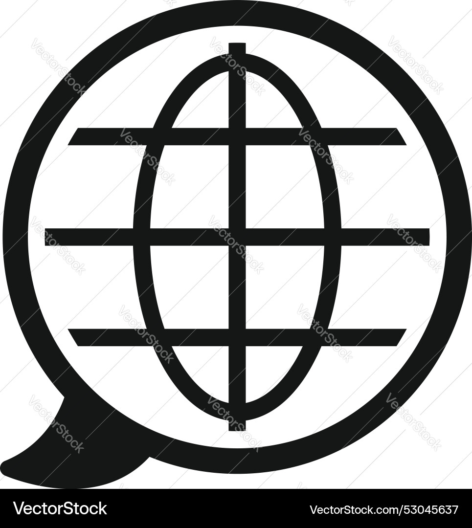 Speech bubble containing a world globe icon Vector Image