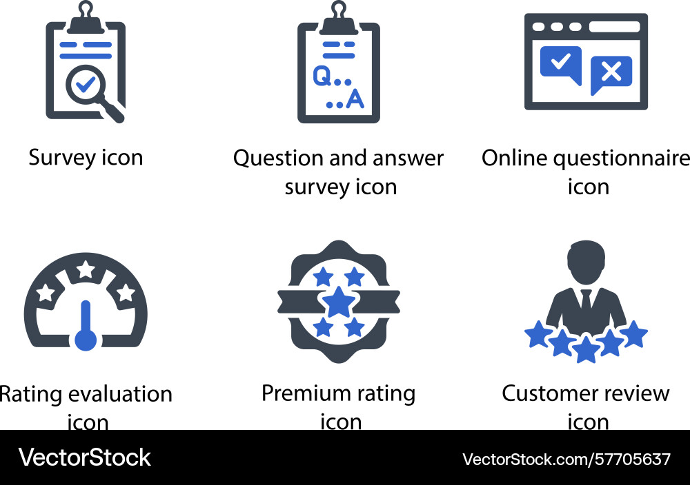 Survey question and answer questionnaire rating Vector Image