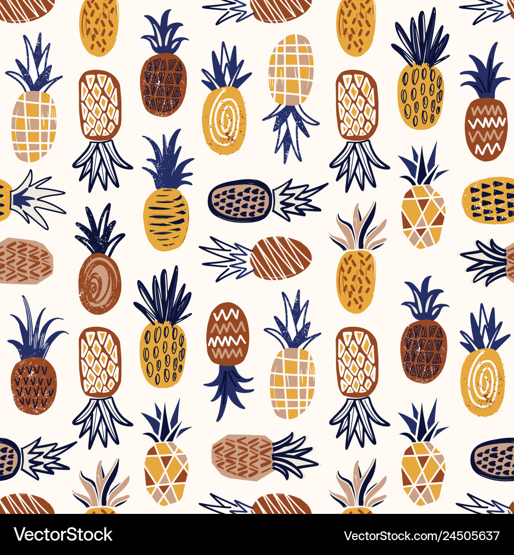 Tropical Pineapple Pattern Vector Image