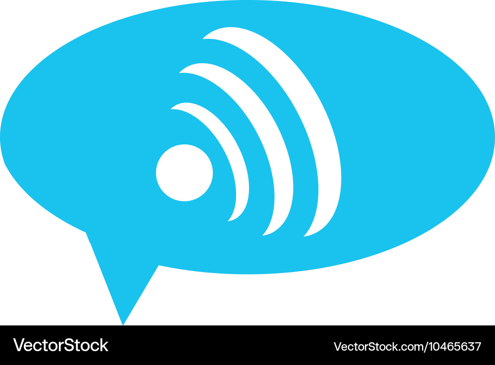 Wifi signal within conversation bubble icon Vector Image