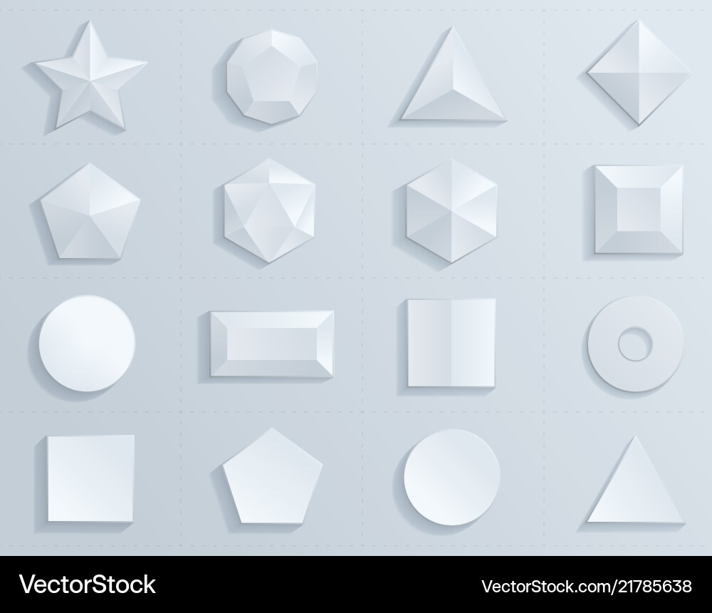 3d shapes template realistic vector image