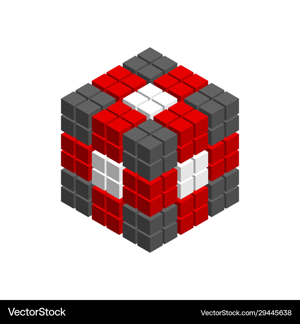 Abstract 3d cube from cubes isolated on white Vector Image