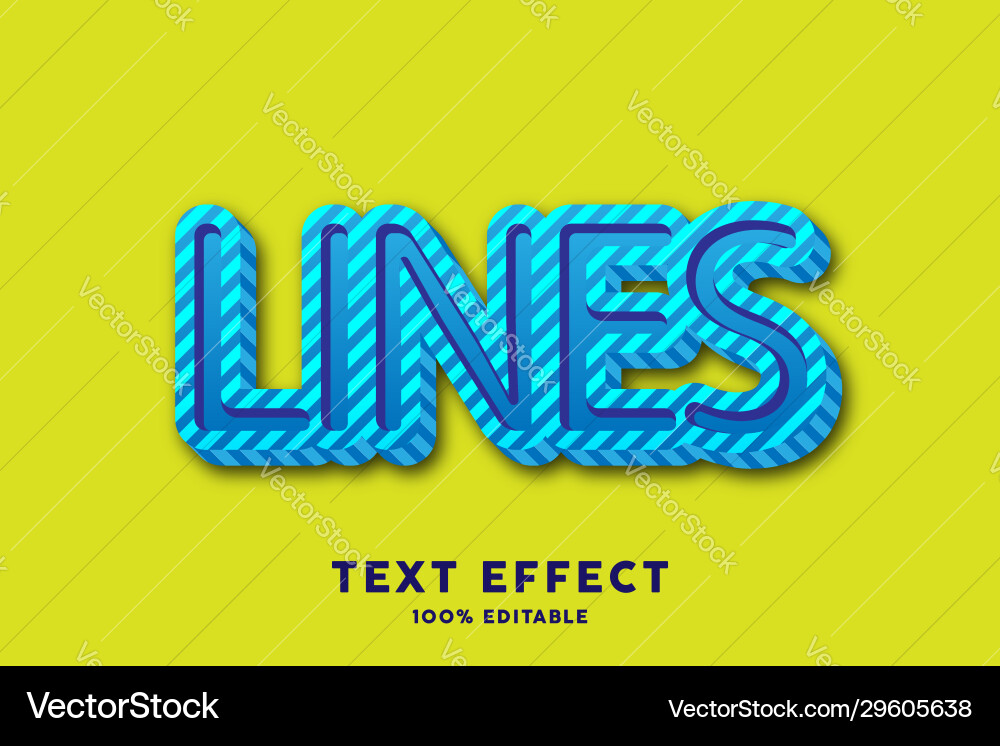 Blue fresh bold with lines pattern text effect Vector Image