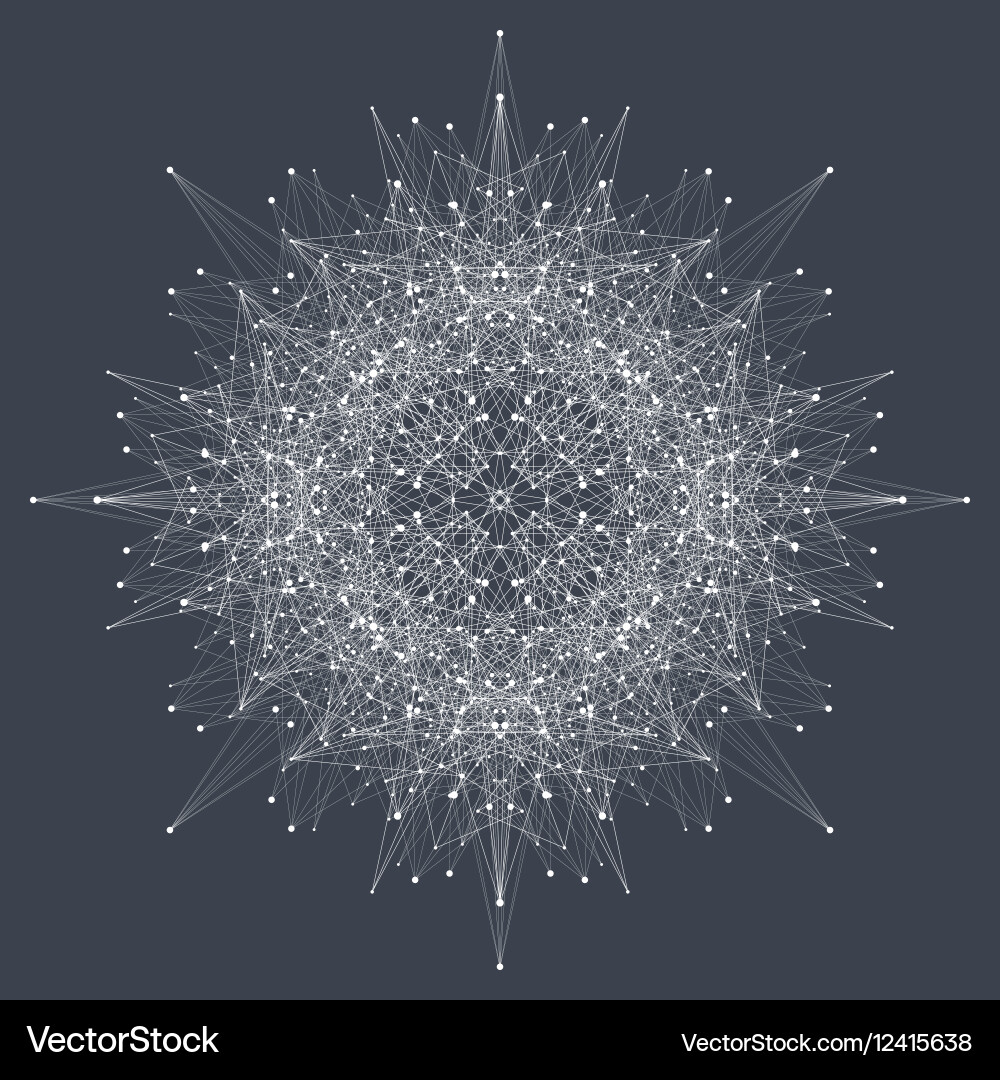 Fractal element with compounds lines and dots big vector image