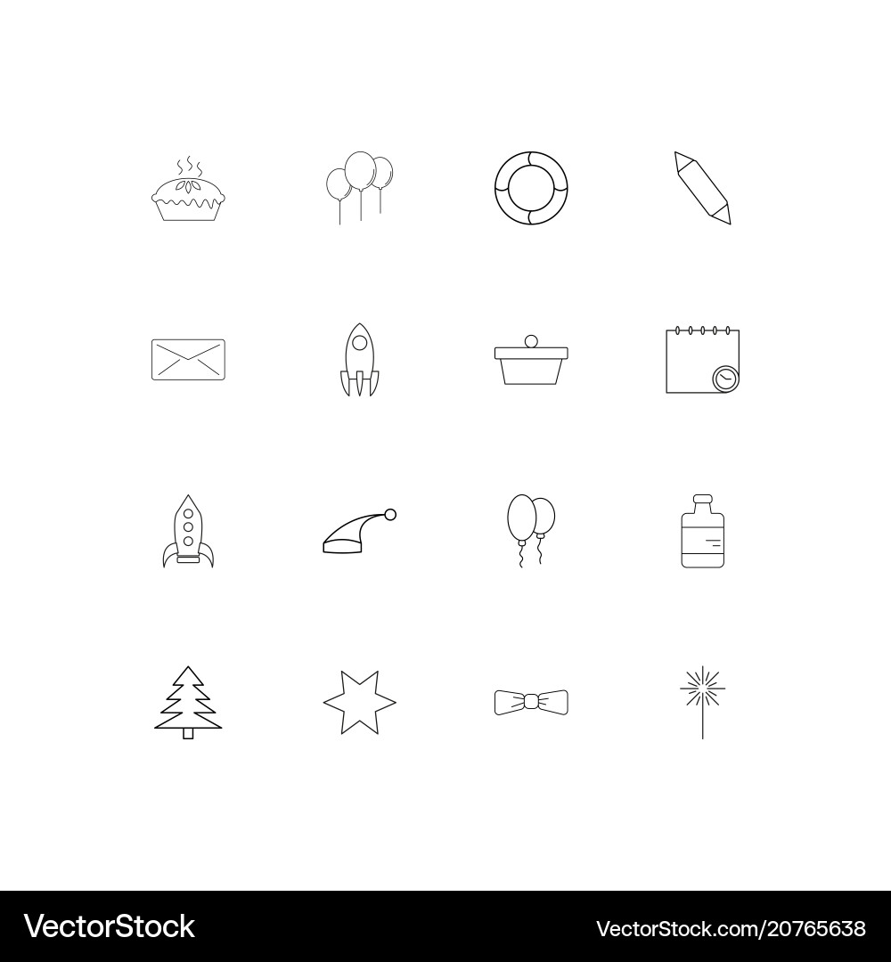 Holidays linear thin icons set outlined simple Vector Image