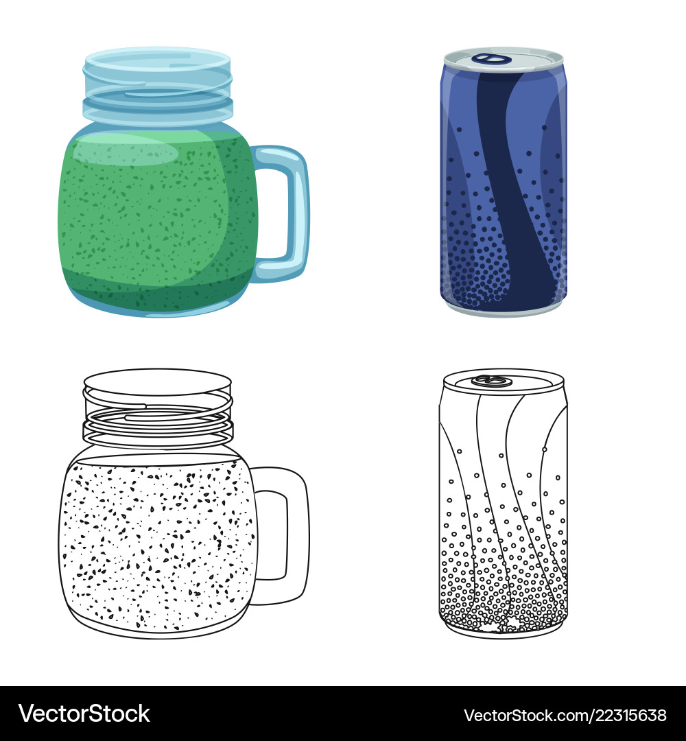 Isolated object of drink and bar sign set Vector Image