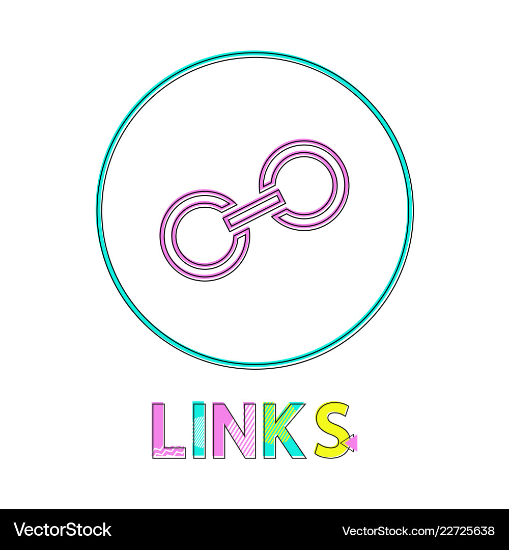 Links rundes lineares Icon mit kleinem Kettensegment Vektorbild