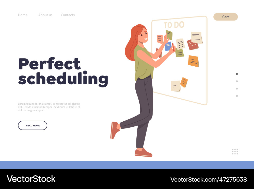 Perfect scheduling landing page template Vector Image