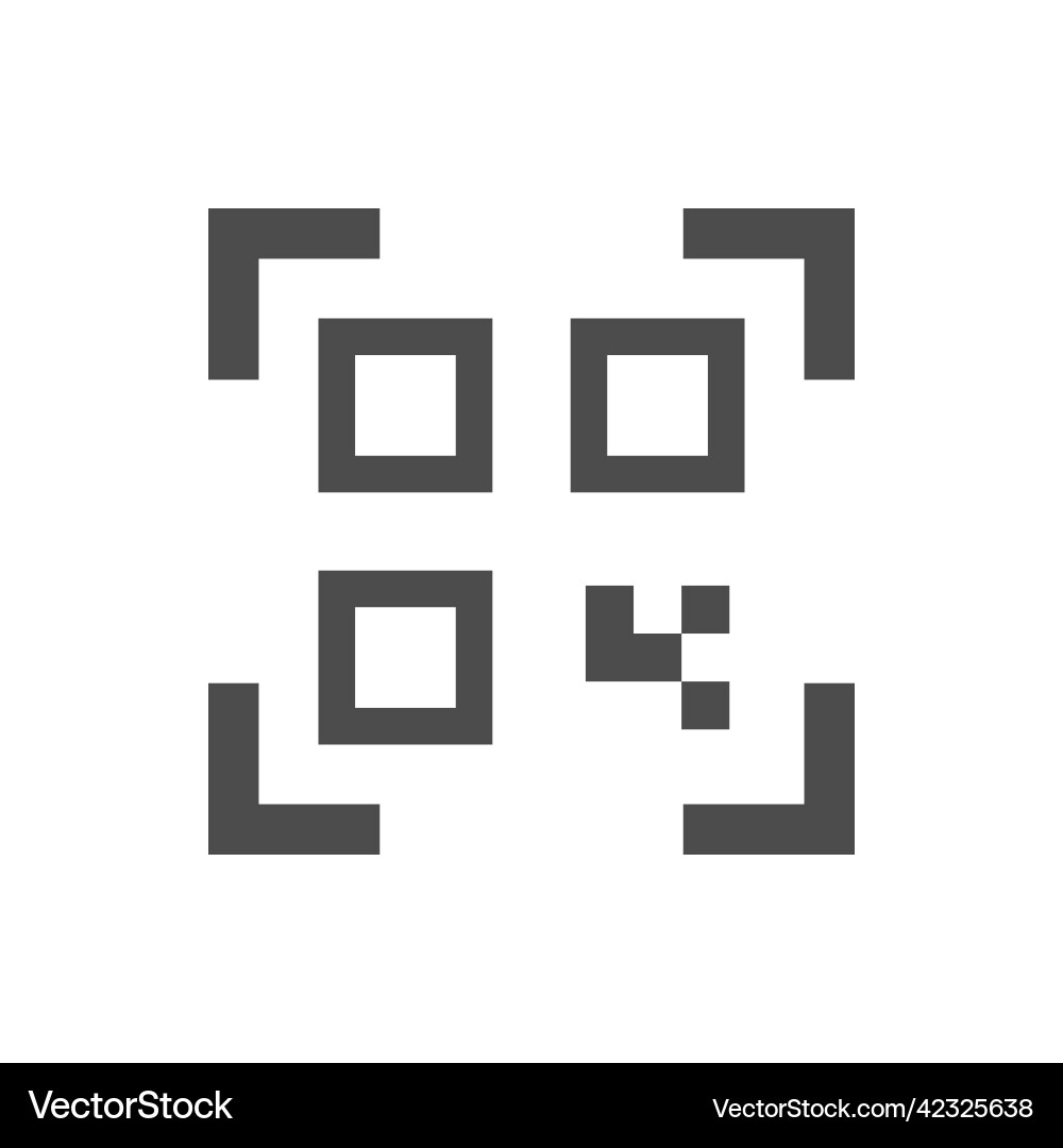 Qr code scan black icon vector image