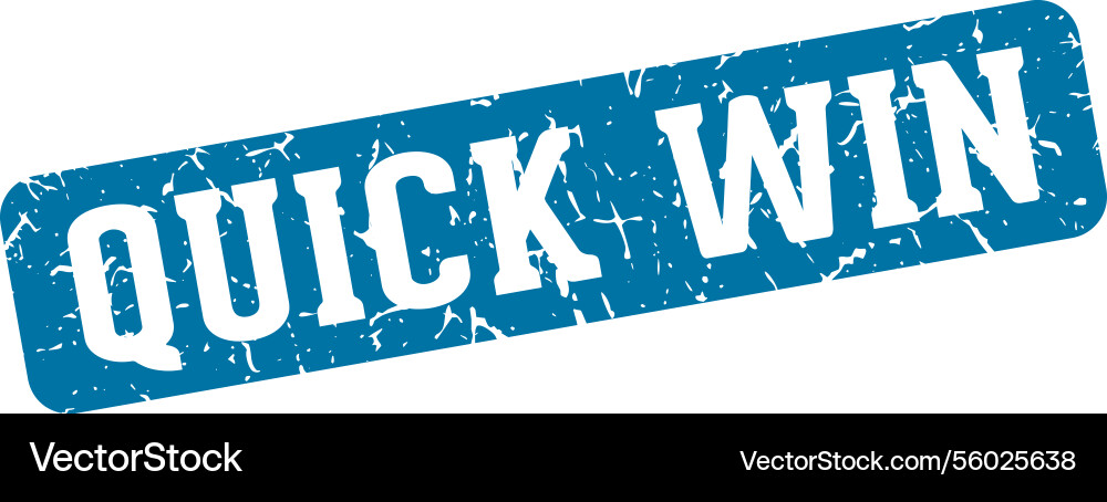 Quick win rectangular sign stamp Royalty Free Vector Image