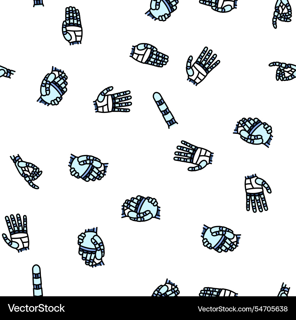 Robot hand gesture ai digital seamless pattern Robot hand gesture ai digital seamless pattern vector image
