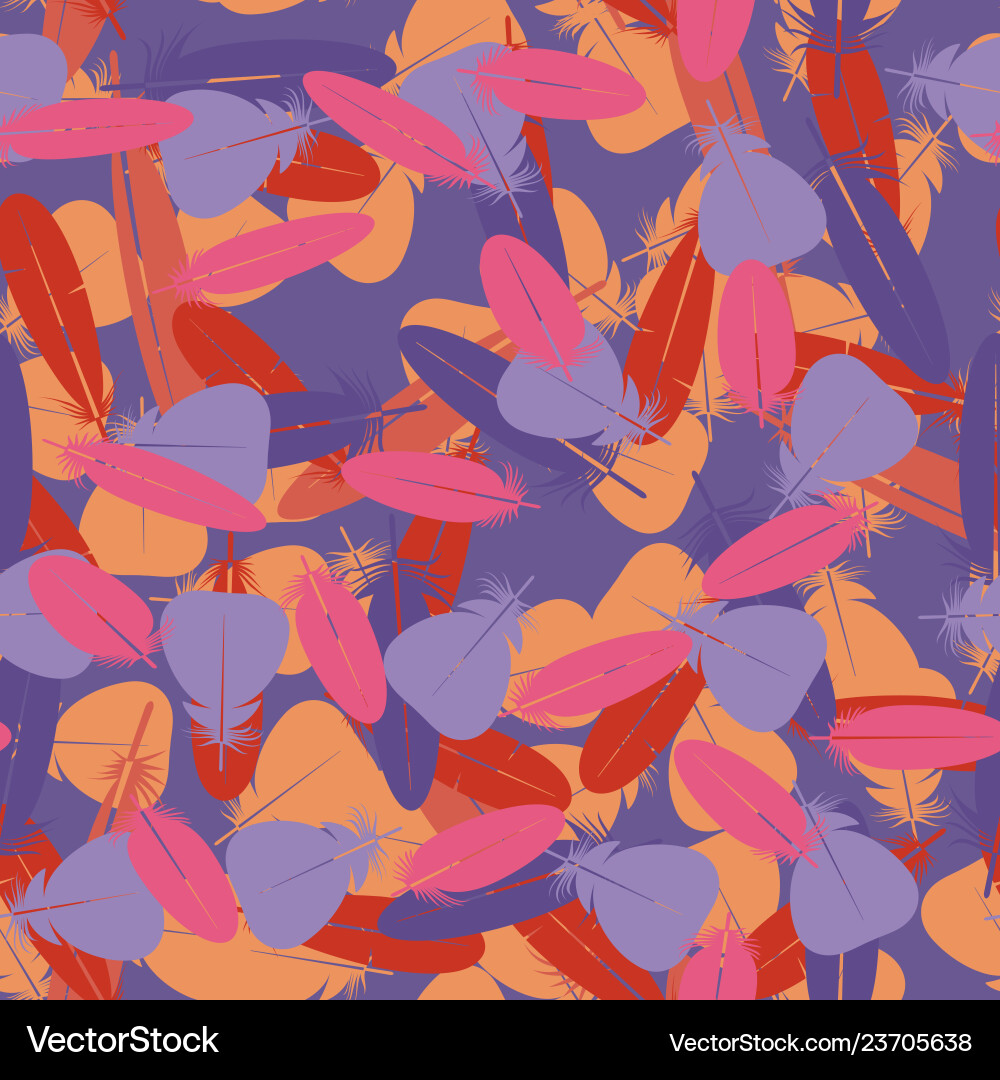 Seamless colorful multicolor pattern with feathers Seamless colorful multicolor pattern with feathers Vector Image